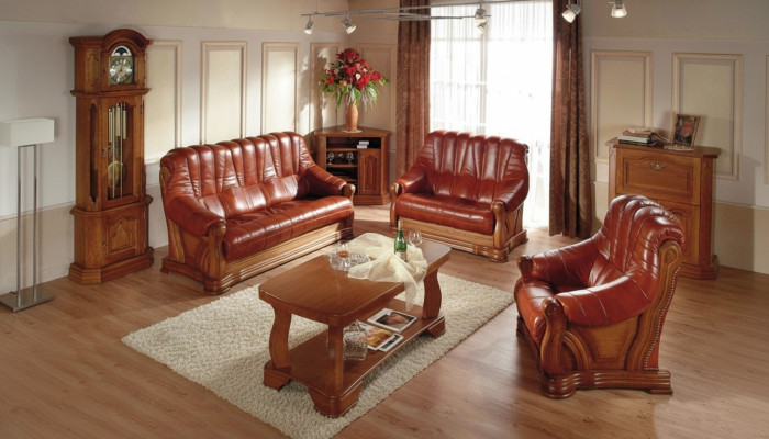 Sofagarnitur 3+2 Sitzer Klassischer Wohnlandschaft Sofas Couchen Polster Neu