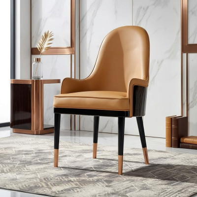 Stuhl 1x Ess Zimmer Polster Stuhl Sessel Fernseh Lounge Club Leder Textil Sitz