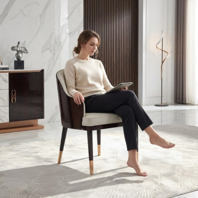 Stuhl 1x Ess Zimmer Polster Stuhl Fernseh Lounge Club Leder Textil Sitz Sessel