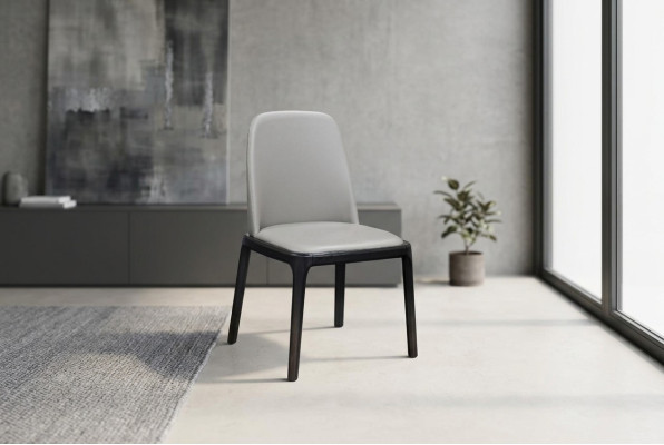 Stuhl 1x Ess Zimmer Polster Stuhl Sessel Lounge Club Textil Leder Fernseh Stoff