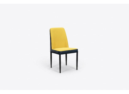 Stuhl 1x Ess Zimmer Polster Stuhl Sessel Fernseh Lounge Club Leder Textil Gelb