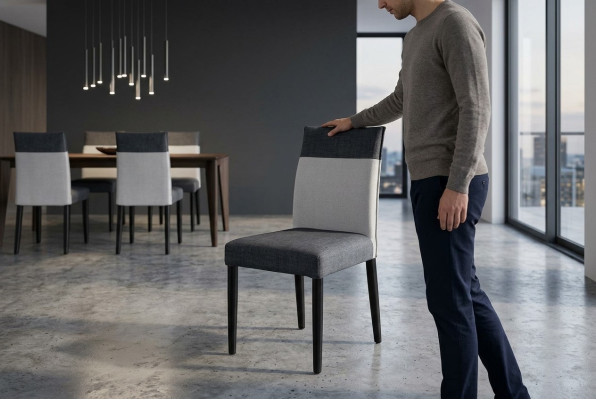 Stuhl 1x Ess Zimmer Polster Stuhl Sessel Fernseh Lounge Leder Textil Sitz Club