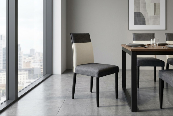 Stuhl 1x Ess Zimmer Polster Stuhl Sessel Fernseh Lounge Leder Textil Sitz Club