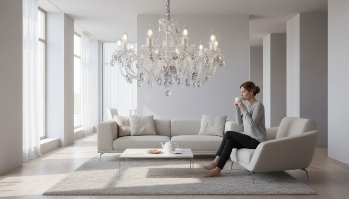 Klassische Abdeckung Kronleuchter Lampe Lampenbeleuchtung Kristall Neu Böhmisch