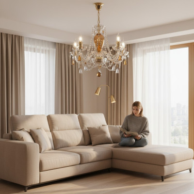 Kronleuchter Bohemia  Decken Beleuchtung Deckenlampe Wohnzimmer Leuchte Lampe