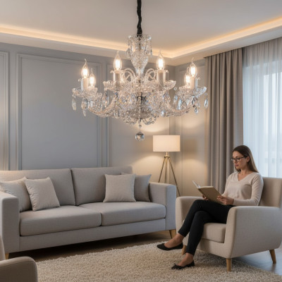 Kristall Kronleuchter Hängeleuchte Deckenleuchte Bohemia Lampe