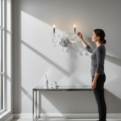Wandleuchte Bohemia Luster Wandlampe Antik Stil Wand Lampen Neu Kronleuchter