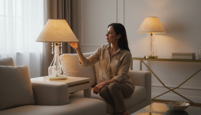 Klassische Tischlampen Stehlampen Leuchten Kristall-Lampen Neuware