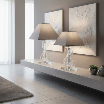 Tischleuchte Antik Stil Kronleuchte Tisch Lampe Kristall Leuchte Lampen Leuchten