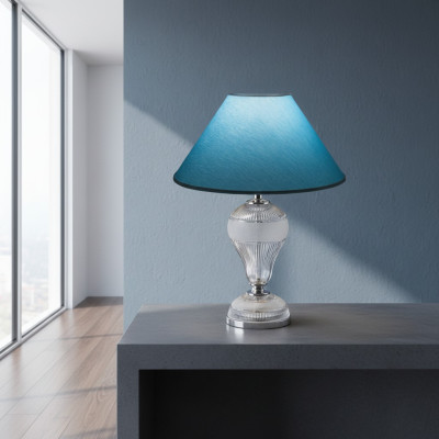 Leuchte Kristall Lampe Tischlampe Blaue Bohemia Steh Nachttisch Neu Schreibtisch