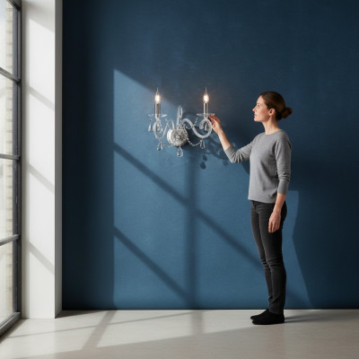 Elite Bohemia Wandleuchte Lüsterstil Wandlampe Lampenwelt Wandkronleuchter Neu