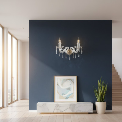 Cristal Applique Murale Chandeliers Kristalleuchter Lustre Elite Bohemia Neuf