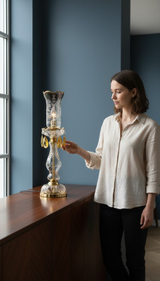 Tischleuchte Antik Stil Tisch Lampe Leuchte Lampen Kristall Leuchten Kronleuchte