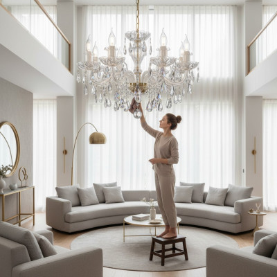 Kronleuchter Kristall Leuchte Deckenleuchte Bohemia Hängeleuchte Lampe Luster