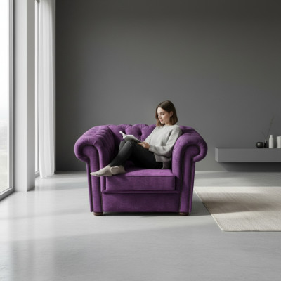 Chesterfield Sessel Couch Polster 1 Sitzer Samt Design Couchen Sofas