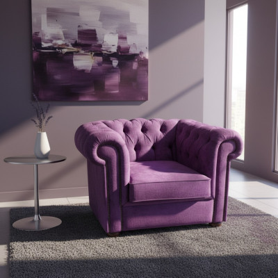 Chesterfield Sessel Couch Polster 1 Sitzer Samt Design Couchen Sofas