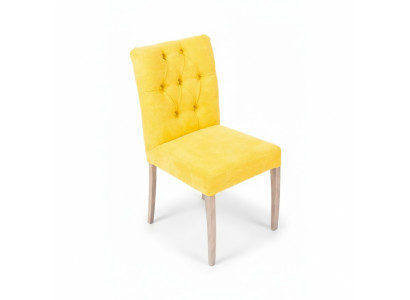 Moderne Designer Chesterfield Stühle Gelber Stuhl-Set Stilvolle Polsterstühle x10 tlg. 