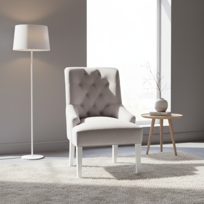 Graue Chesterfield Stühle mit Klopfer Edles Design Polster Hotel Stuhl Set x6-er Gruppe