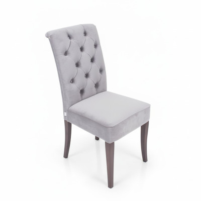 Exklusiver Grauer Chesterfield Stuhl Luxuriöser Einsitzer Designer Esszimmer Stühle