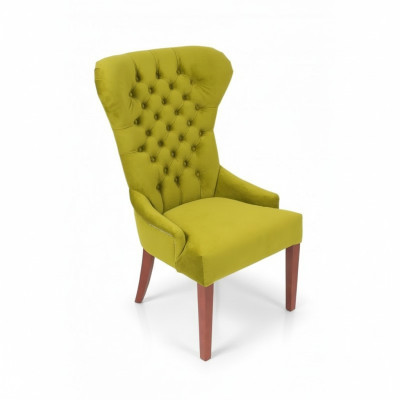 Klassischer Chesterfield Grün Stuhl Sessel Polster Textil Lehnstuhl Stühle Stoff
