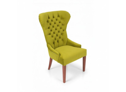 Klassischer Chesterfield Grün Stuhl Sessel Polster Textil Lehnstuhl Stühle Stoff