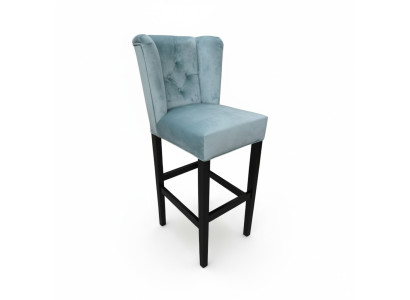 Blauer Barhocker 2-er Set Stoff Barstühle Bar Hocker Tresen Stuhl Chesterfield Stühle