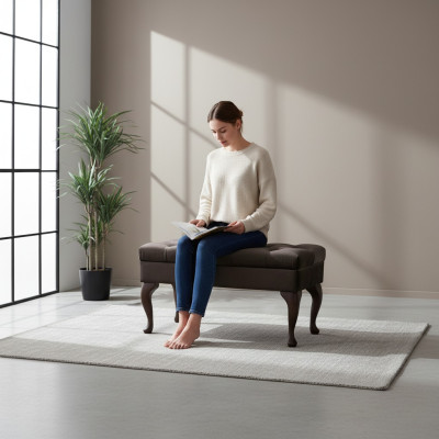 Hocker Chaiselounge Fußhocker Beistellhocker Ottomane Sitzbank Chesterfield