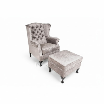 Hocker Beige Designer Luxus Hocker Polster Sitz Textil Relax Beistell Sofa