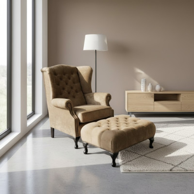 Hocker Beistell Bank Fußhocker Beistellhocker Ottomane Sitzbank Chesterfield