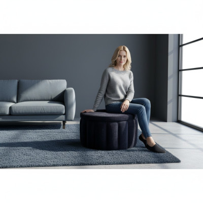 Hocker Rund Chesterfield Pouf Fußhocker Hocker Polsterhocker Sitzhocker