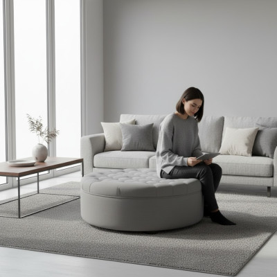 Hocker Poufa Fußhocker Rund Hocker Polsterhocker Sitzhocker Hocker