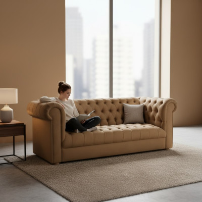 Dreisitzer Couch Polster Chesterfield Sofa Design Leder Sofas Couchen