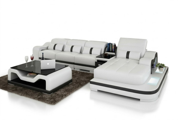 Ledersofa Couch Sofagarnitur Neu 3+2+1 Sitzer Garnitur Design Modern Sofa +USB