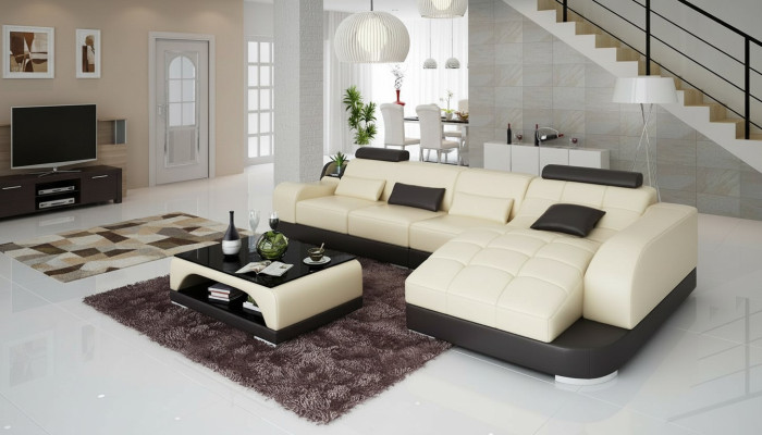 Ecksofa L-Form Designer Sofa Couch Polster Sitz Garnitur Leder Wohnlandschaft
