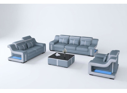 Sofagarnitur 3+1 Sitzer G8047D Couch Polster Sitz Garnitur Sofa Wohnzimmer Leder