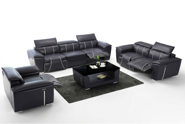 Sofagarnitur Couch Polster Sofa 3+3 Komplett Set Design Leder 2tlg. Garnituren