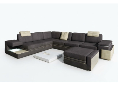 Wohnlandschaft XXL Ecksofa mit USB Polster Sitz Garnitur Sofas Couchen Textil
