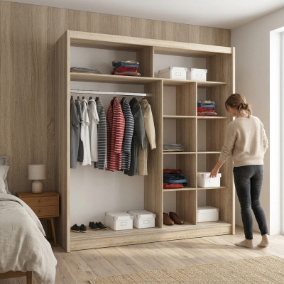 Mehrzweck Regale Schrank Regal Deko Aufbewahrungs Kleiderschränke 200cm