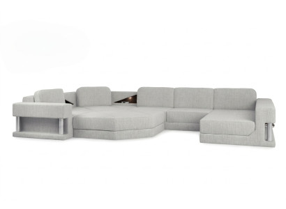 Modern Ecksofa USB LED Couch Polster Leder Design Sofa Garnitur Wohnlandschaft