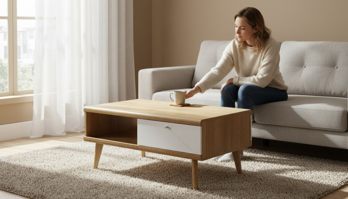 Moderner Couchtisch Tisch Sofa Design Tische Holz Wohnzimmer Beistell