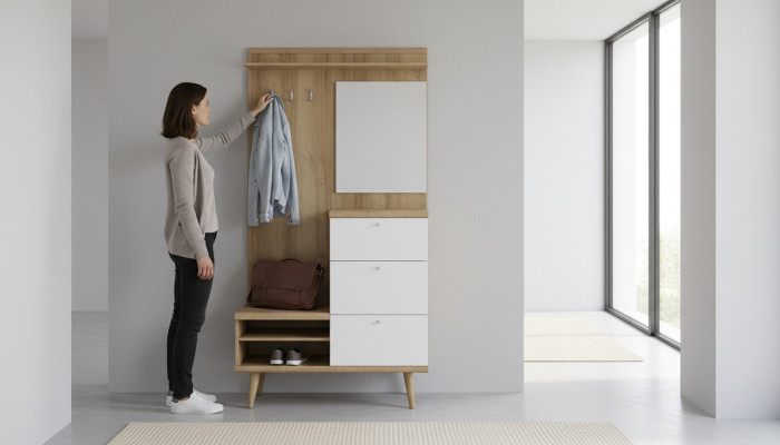 Garderobe Flur Garderoben Hängeaufbewahrung Wand Türgarderoben & Haken Garnitur