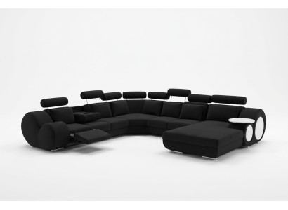 Sofa Designer Wohnlandschaft U-Form Couch Ecksofa mit USB Polster Garnitur Sofas
