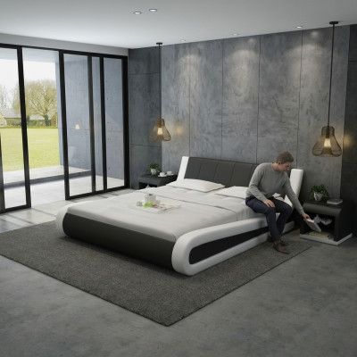 Wasserbett Hotel Doppelbett Betten Komplett Lederbett Polsterbett Wasser + USB