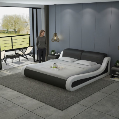 Wasserbett Hotel Doppelbett Betten + USB Komplett Lederbett Wasser Polsterbett