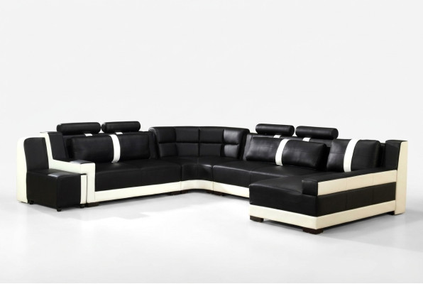  Ecksofa Wohnlandschaft + USB Polster Eckgarnitur Design Couch Moderne Leder Sofa