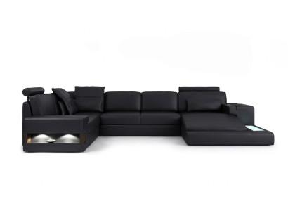 Textil Stoffsofa Sofa Couch Polster Wohnlandschaft Design Sofas Ecksofa USB LED