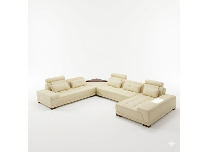 Wohnlandschaft Couch Polster Eck Garnitur Designer Ledersofa Big Sofa Neu + USB