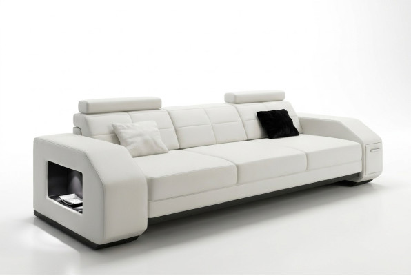 Sofagarnitur mit USB Sofa Couch Polster Sitz Garnitur 3+2+1 Wohnlandschaft Leder