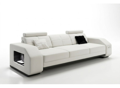 Sofagarnitur mit USB Sofa Couch Polster Sitz Garnitur 3+2+1 Wohnlandschaft Leder