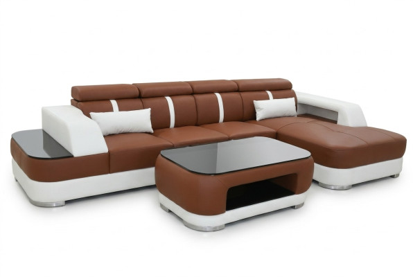 Design Ecksofa L-Form Sofa Couch Polster Schlafsofa Bettfunktion Textil